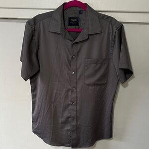 FLEX Men’s Luxury Collection Gray Short Sleeve Button Up Shirt M